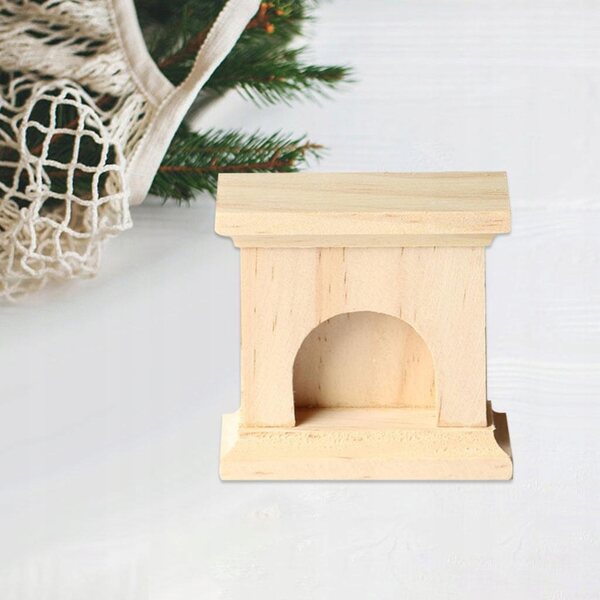 Mini-Holzkamin für Puppenhäuser im Maßstab 1:12 – dekoratives Zubehör