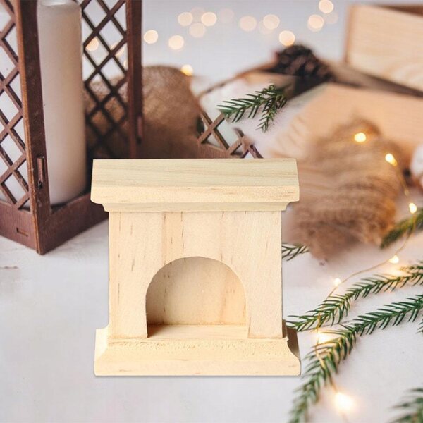 Mini-Holzkamin für Puppenhäuser im Maßstab 1:12 – dekoratives Zubehör