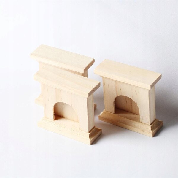 Mini-Holzkamin für Puppenhäuser im Maßstab 1:12 – dekoratives Zubehör
