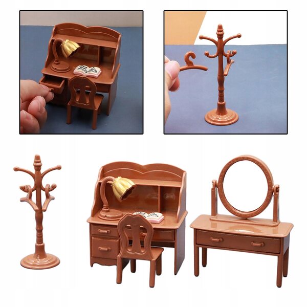 Set Mobili Realistici in PVC per Casetta delle Bambole Scala 1:12