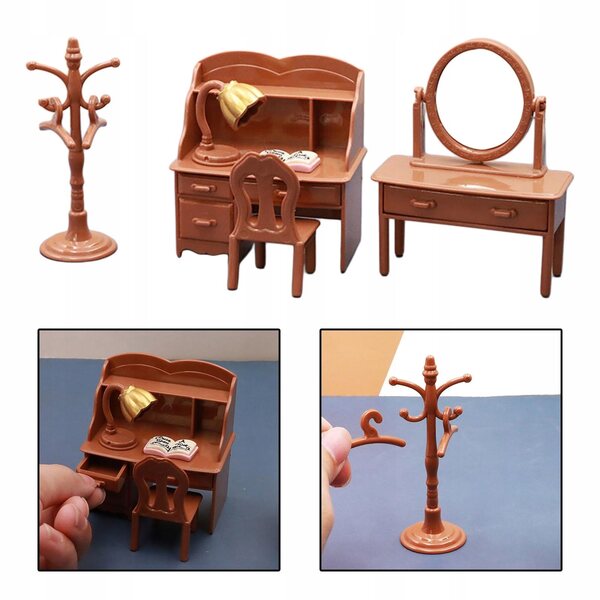 Set Mobili Realistici in PVC per Casetta delle Bambole Scala 1:12