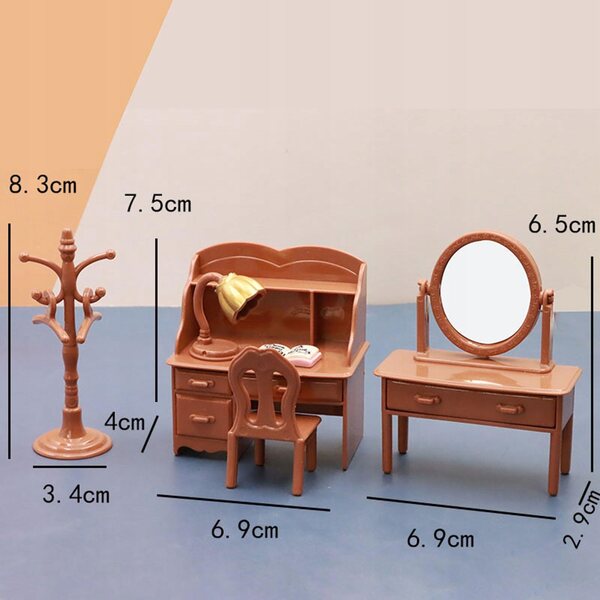 Set Mobili Realistici in PVC per Casetta delle Bambole Scala 1:12