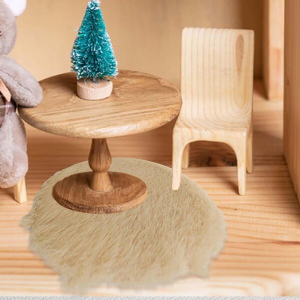 Mini Tappeto in Peluche Scala 1:12 per Casa delle Bambole, Accessorio Decorativo Morbido