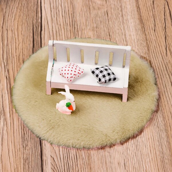 Mini Tappeto in Peluche Scala 1:12 per Casa delle Bambole, Accessorio Decorativo Morbido