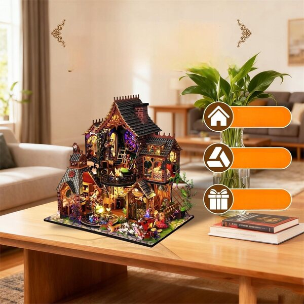 Ensemble pour construire une maison miniature avec des meubles pour adultes et adolescents