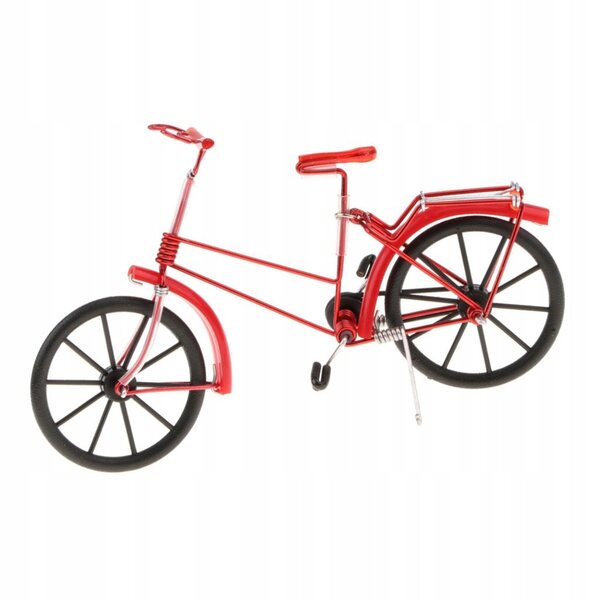 Modello decorativo vintage in metallo di bicicletta 1:10 colore rosso