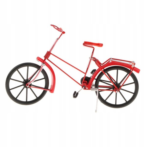 Vintage decoratieve metalen fietsmodel 1:10, kleur rood