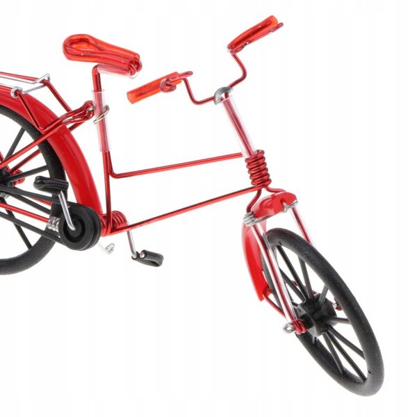 Vintage decoratieve metalen fietsmodel 1:10, kleur rood