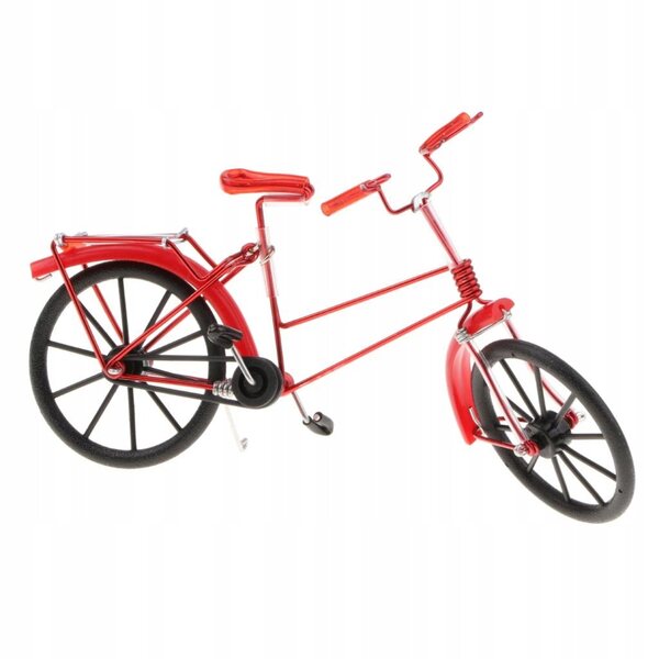 Vintage decoratieve metalen fietsmodel 1:10, kleur rood