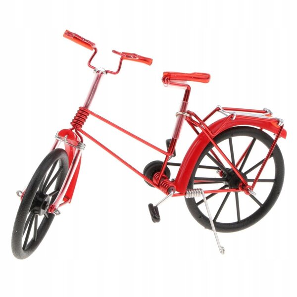 Vintage decoratieve metalen fietsmodel 1:10, kleur rood