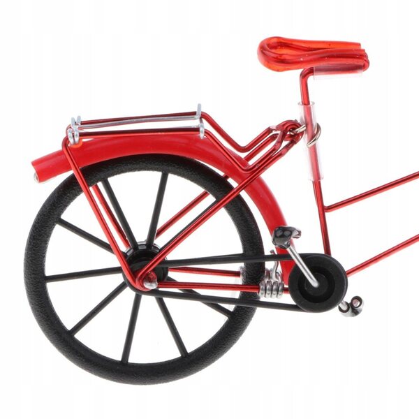 Vintage decoratieve metalen fietsmodel 1:10, kleur rood