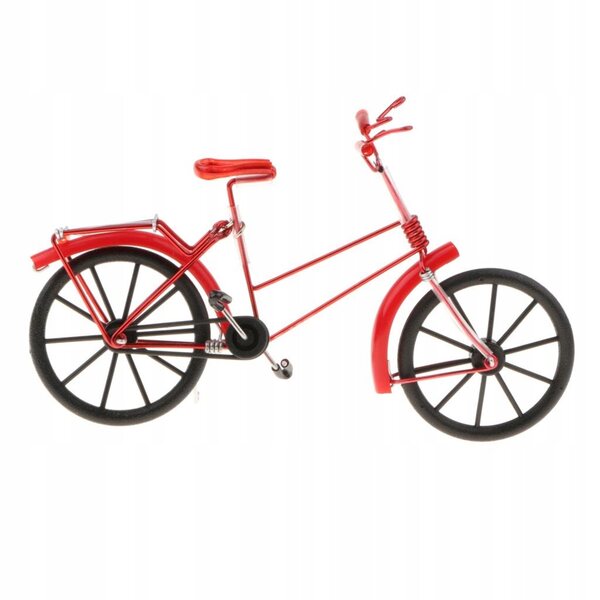Vintage decoratieve metalen fietsmodel 1:10, kleur rood