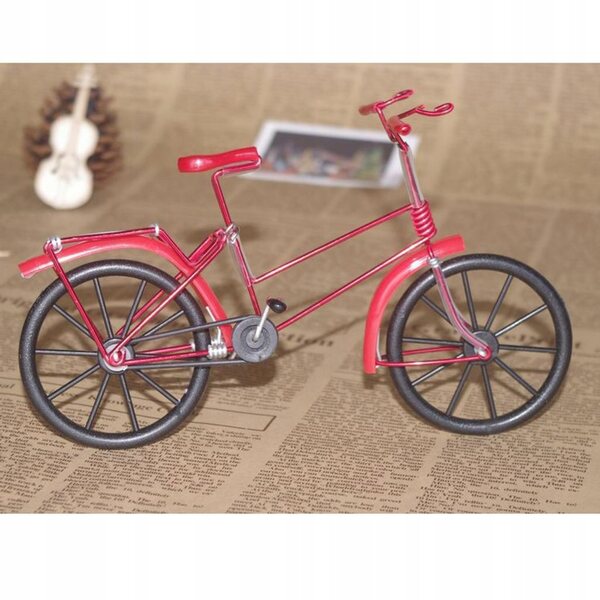 Vintage decoratieve metalen fietsmodel 1:10, kleur rood