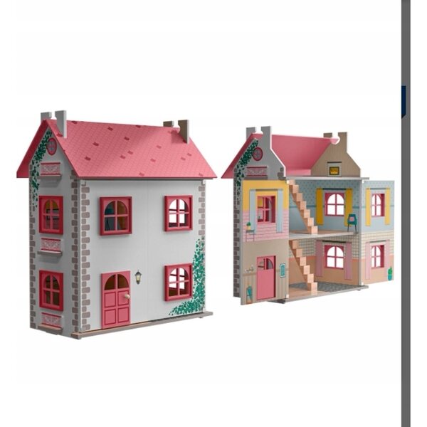 Casa delle bambole in legno Playtive XXL 105 cm con tetto rimovibile, per bambini 3+