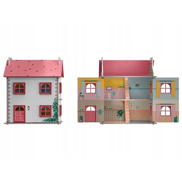 Casa delle bambole in legno Playtive XXL 105 cm con tetto rimovibile, per bambini 3+