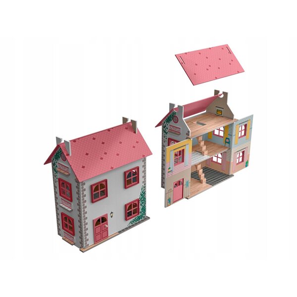 Casa delle bambole in legno Playtive XXL 105 cm con tetto rimovibile, per bambini 3+