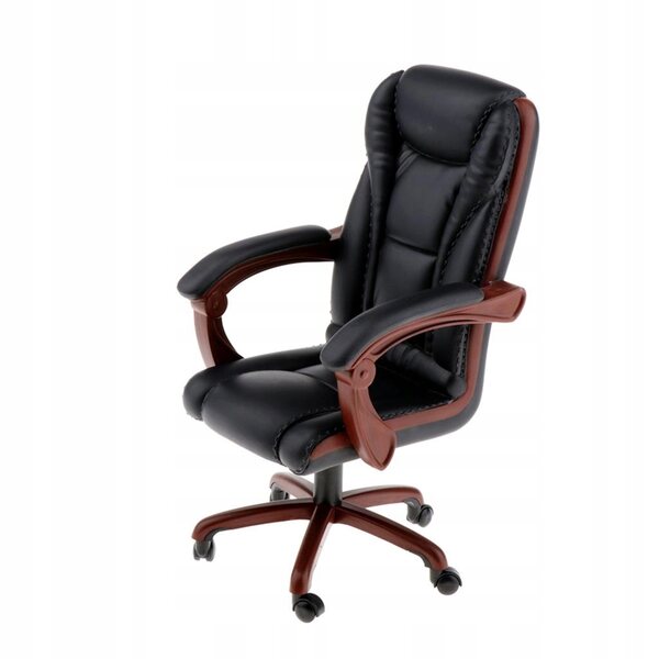 Chaise de bureau pivotante noire à l'échelle 1/6 pour ensembles de jeu et figurines de collection