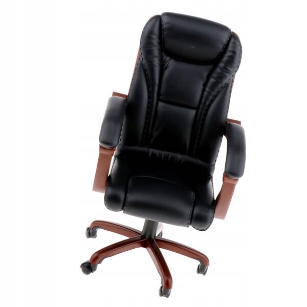 Chaise de bureau pivotante noire à l'échelle 1/6 pour ensembles de jeu et figurines de collection