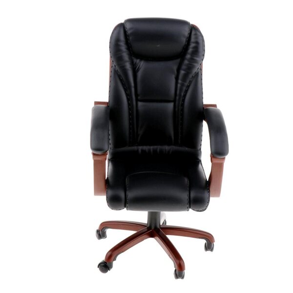 Chaise de bureau pivotante noire à l'échelle 1/6 pour ensembles de jeu et figurines de collection