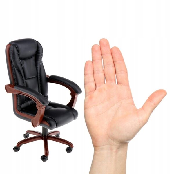 Chaise de bureau pivotante noire à l'échelle 1/6 pour ensembles de jeu et figurines de collection