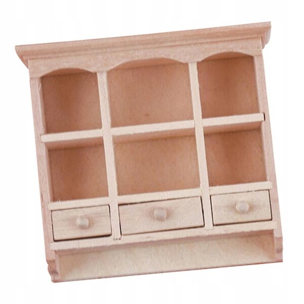 Miniatur-Bücherregal aus Holz für Puppenhaus 1:12, handgefertigte Dekoration