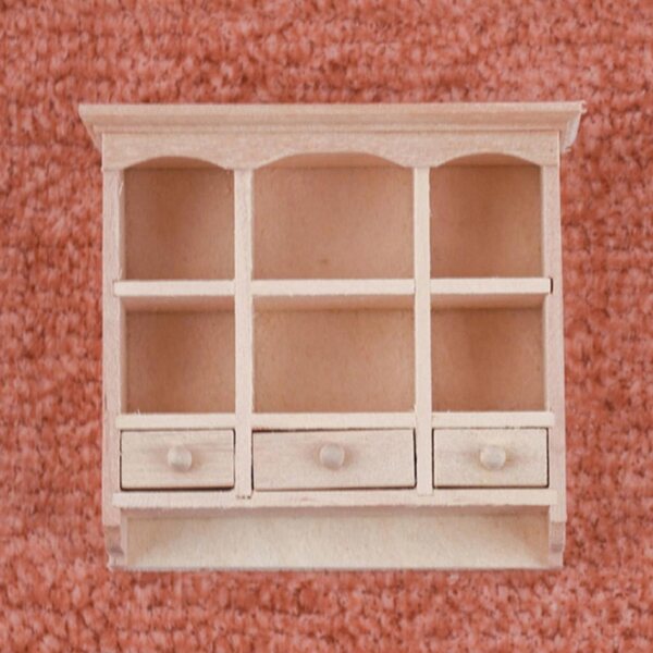 Miniatur-Bücherregal aus Holz für Puppenhaus 1:12, handgefertigte Dekoration