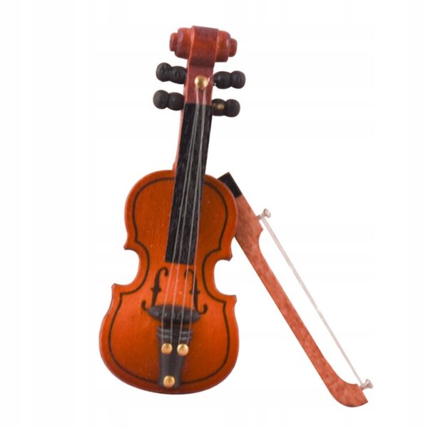 Miniatura Violino in Legno 1:12 per Domestici - Accessorio Decorativo