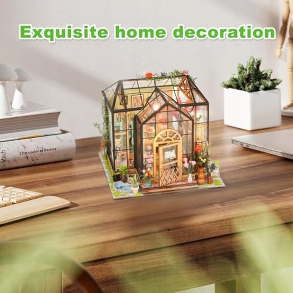 Serra per casa delle bambole in miniatura con set LED, regalo creativo fai-da-te