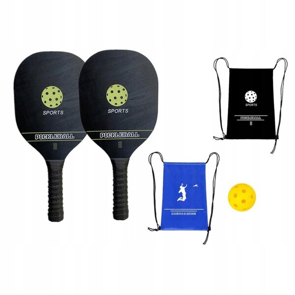 Комплект ракети Pickleball от тополово дърво с включени чанта и топки