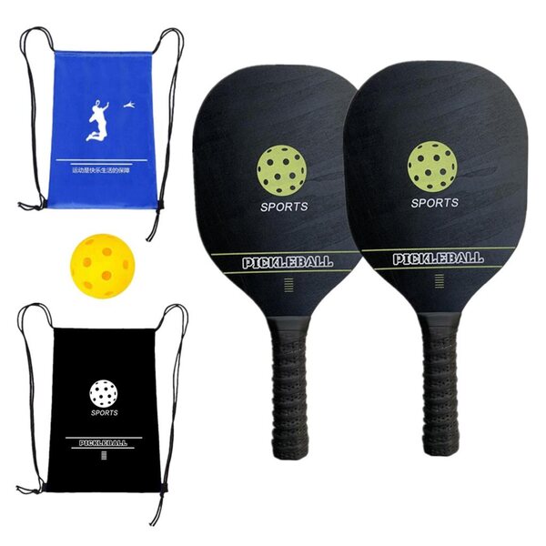 Pickleball racketset in populierenhout met tas en ballen inbegrepen