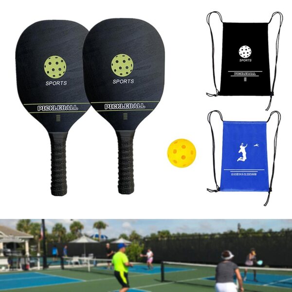 Pickleball racketset in populierenhout met tas en ballen inbegrepen