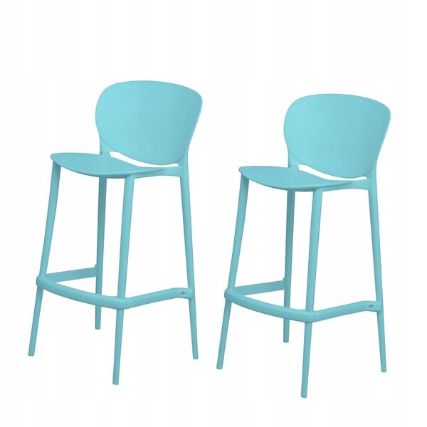 Chaise de salle à manger miniature en PVC pour maison de poupée 1:6 bleue