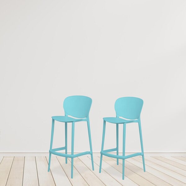 Chaise de salle à manger miniature en PVC pour maison de poupée 1:6 bleue