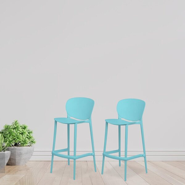 Chaise de salle à manger miniature en PVC pour maison de poupée 1:6 bleue