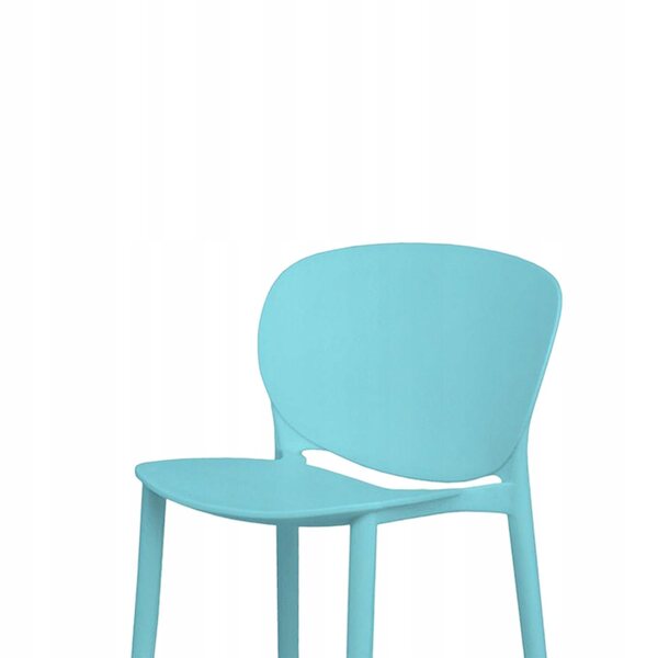 Chaise de salle à manger miniature en PVC pour maison de poupée 1:6 bleue