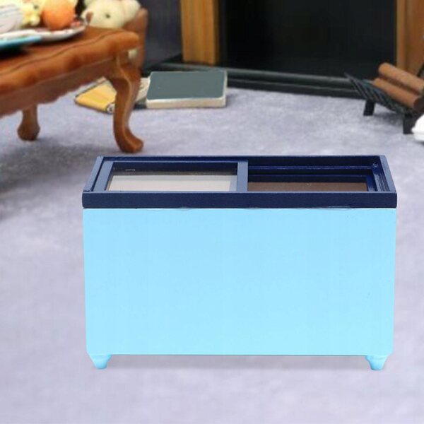 Cottage per bambole con congelatore miniatura 1:12 decorativo e realistico blu