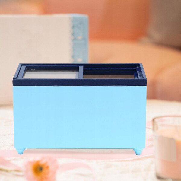 Cottage per bambole con congelatore miniatura 1:12 decorativo e realistico blu