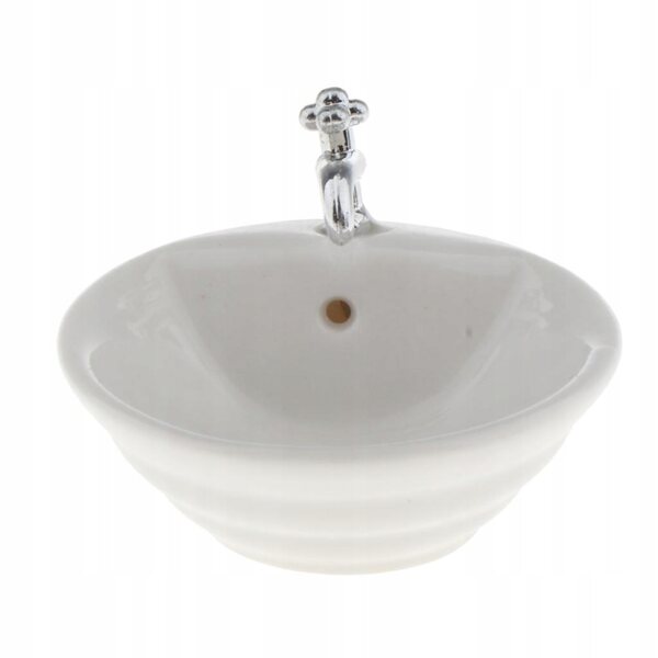 Lavabo in miniatura in scala 1:12 per casa delle bambole, ceramica, 4x2 cm