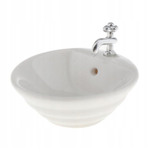 Lavabo in miniatura in scala 1:12 per casa delle bambole, ceramica, 4x2 cm