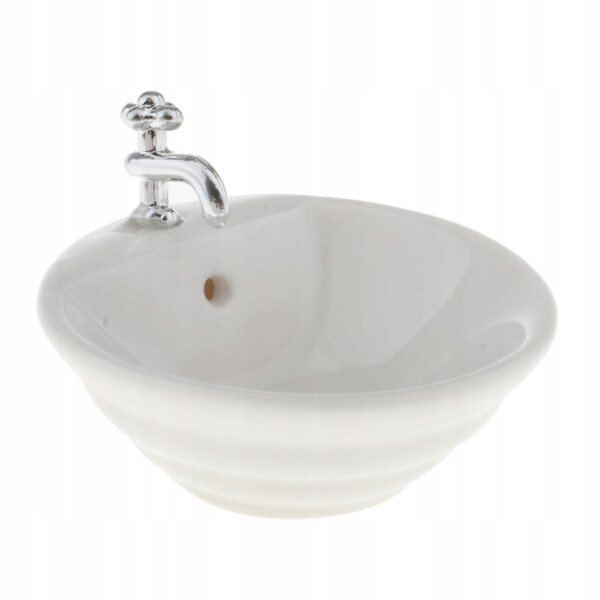 Lavabo in miniatura in scala 1:12 per casa delle bambole, ceramica, 4x2 cm