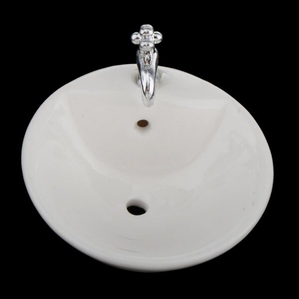 Lavabo in miniatura in scala 1:12 per casa delle bambole, ceramica, 4x2 cm