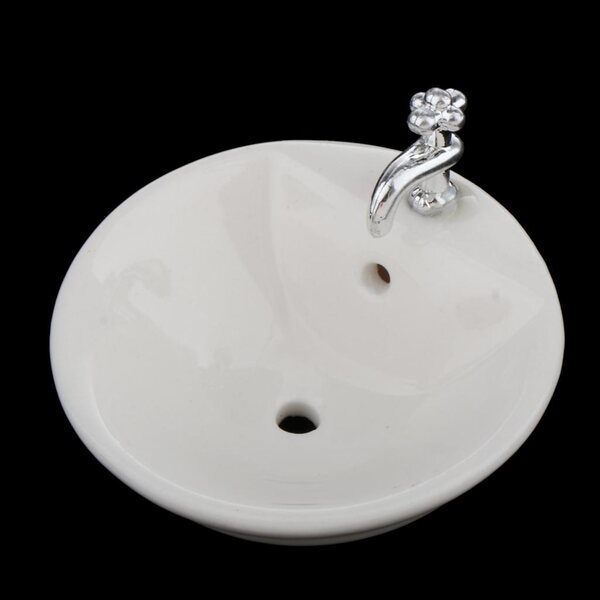 Lavabo in miniatura in scala 1:12 per casa delle bambole, ceramica, 4x2 cm