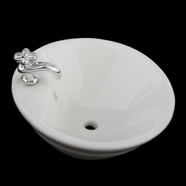 Lavabo in miniatura in scala 1:12 per casa delle bambole, ceramica, 4x2 cm