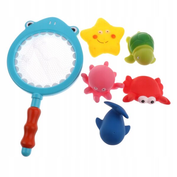 Lot de 6 jouets de bain animaux en bois multicolores pour enfants