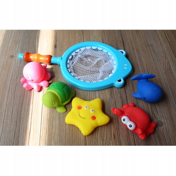 Lot de 6 jouets de bain animaux en bois multicolores pour enfants