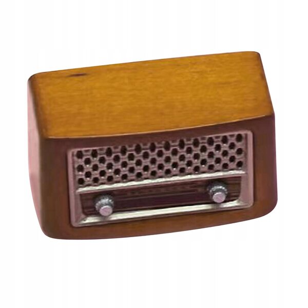 Radio in scala 1:12 per casa delle bambole, accessorio in legno ecologico