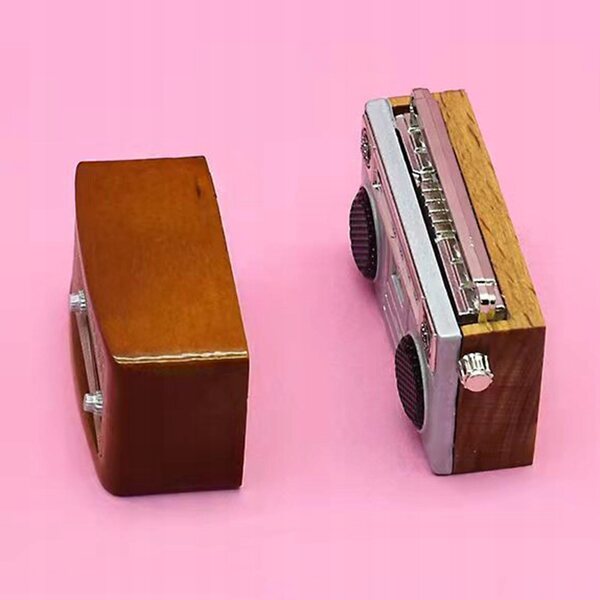 Radio in scala 1:12 per casa delle bambole, accessorio in legno ecologico