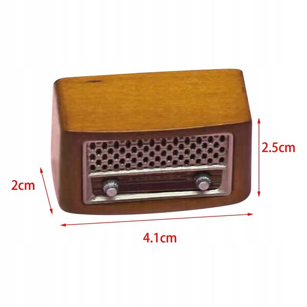 Radio in scala 1:12 per casa delle bambole, accessorio in legno ecologico