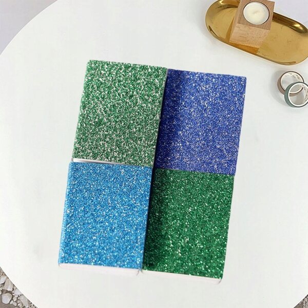Lot de 4 Mini Livres à Paillettes 1:12 pour Maison de Poupée Bleu - Accessoires Déco