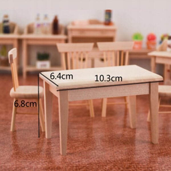 "1/12 Scale Dolls House Wooden Unpainted Desk Miniature Furniture, Kids"